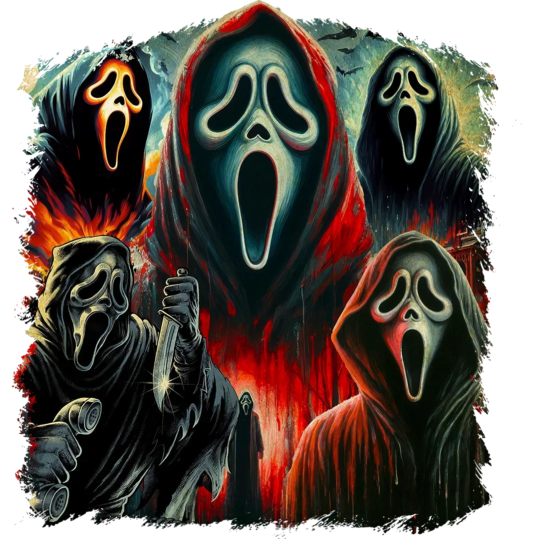 Ghost Mask Scene Collage