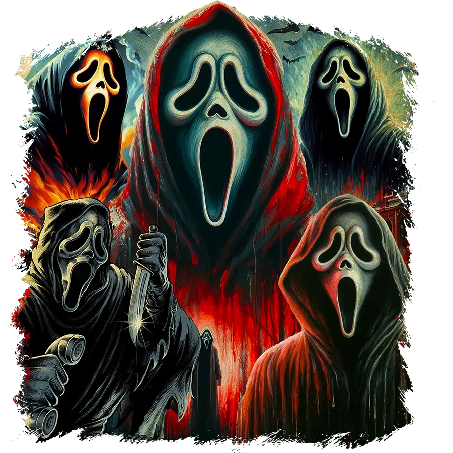 Ghost Mask Scene Collage