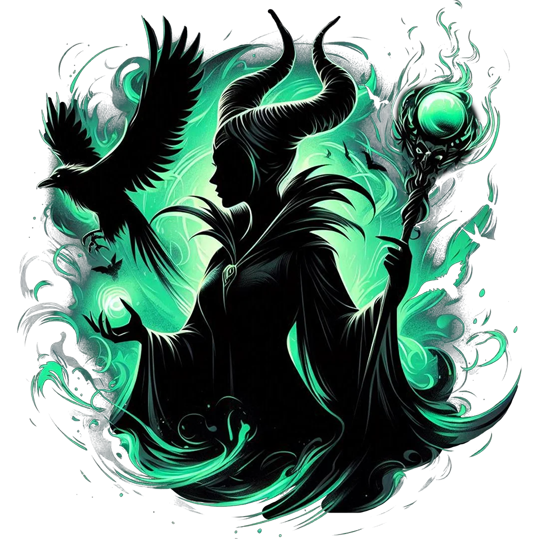 Green Horned Sorceress Silhouette