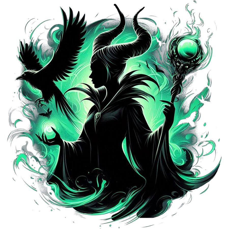 Green Horned Sorceress Silhouette