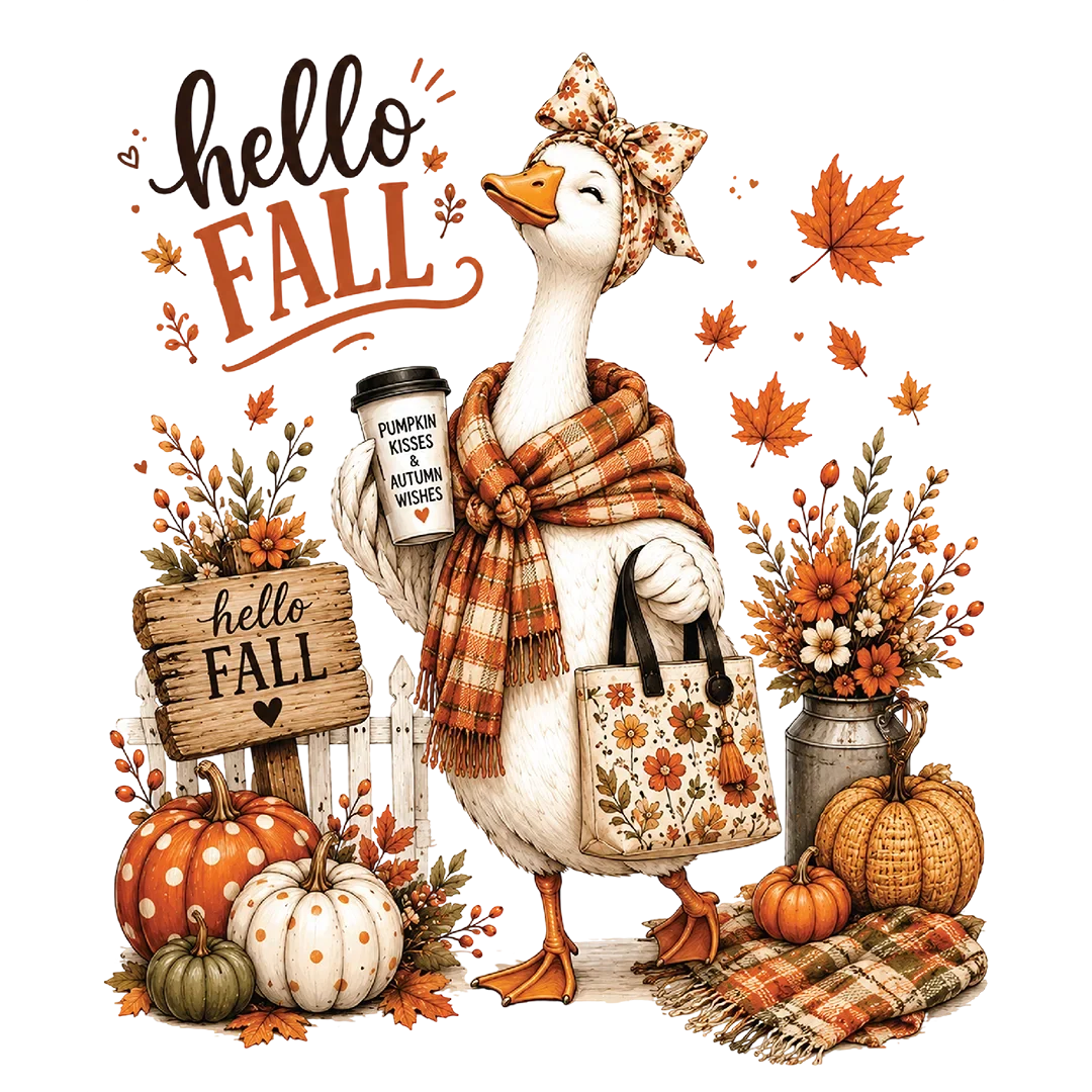 Hello Fall Coffee Duck