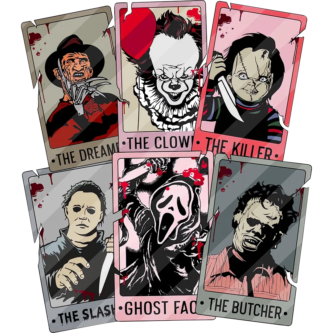 Horror Villain Tarot Card Collage