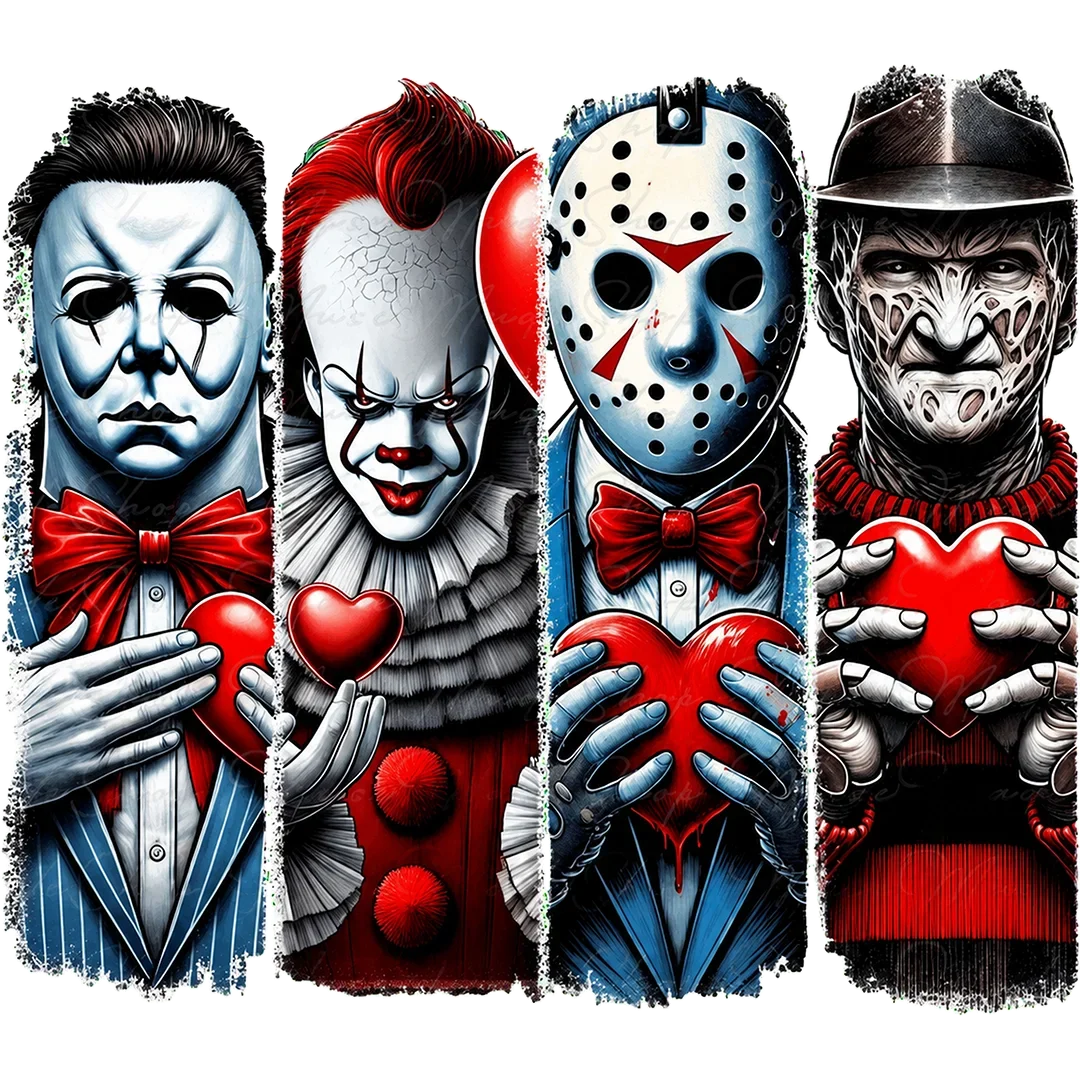 Horror Villains Holding Hearts
