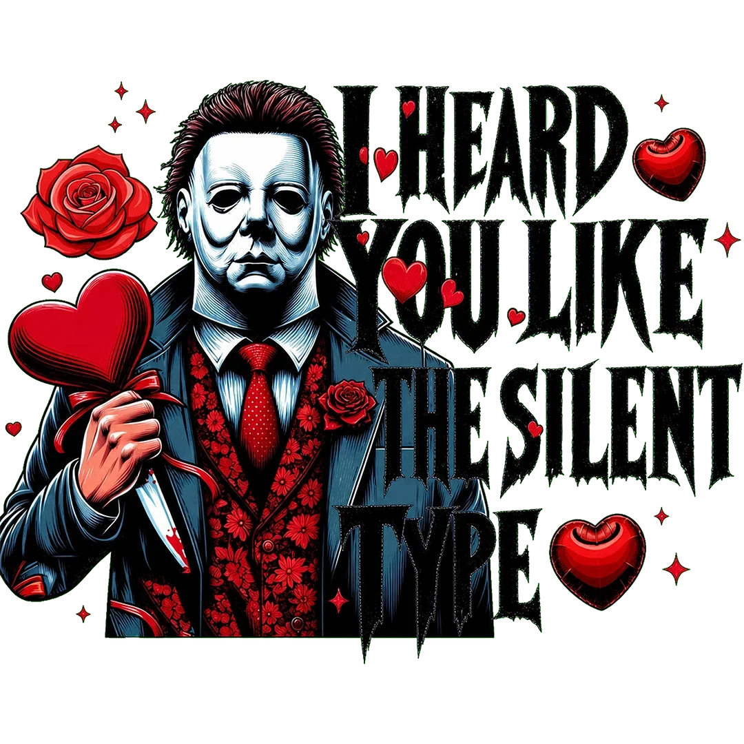 I Heart the Silent Type premade DTF transfer design