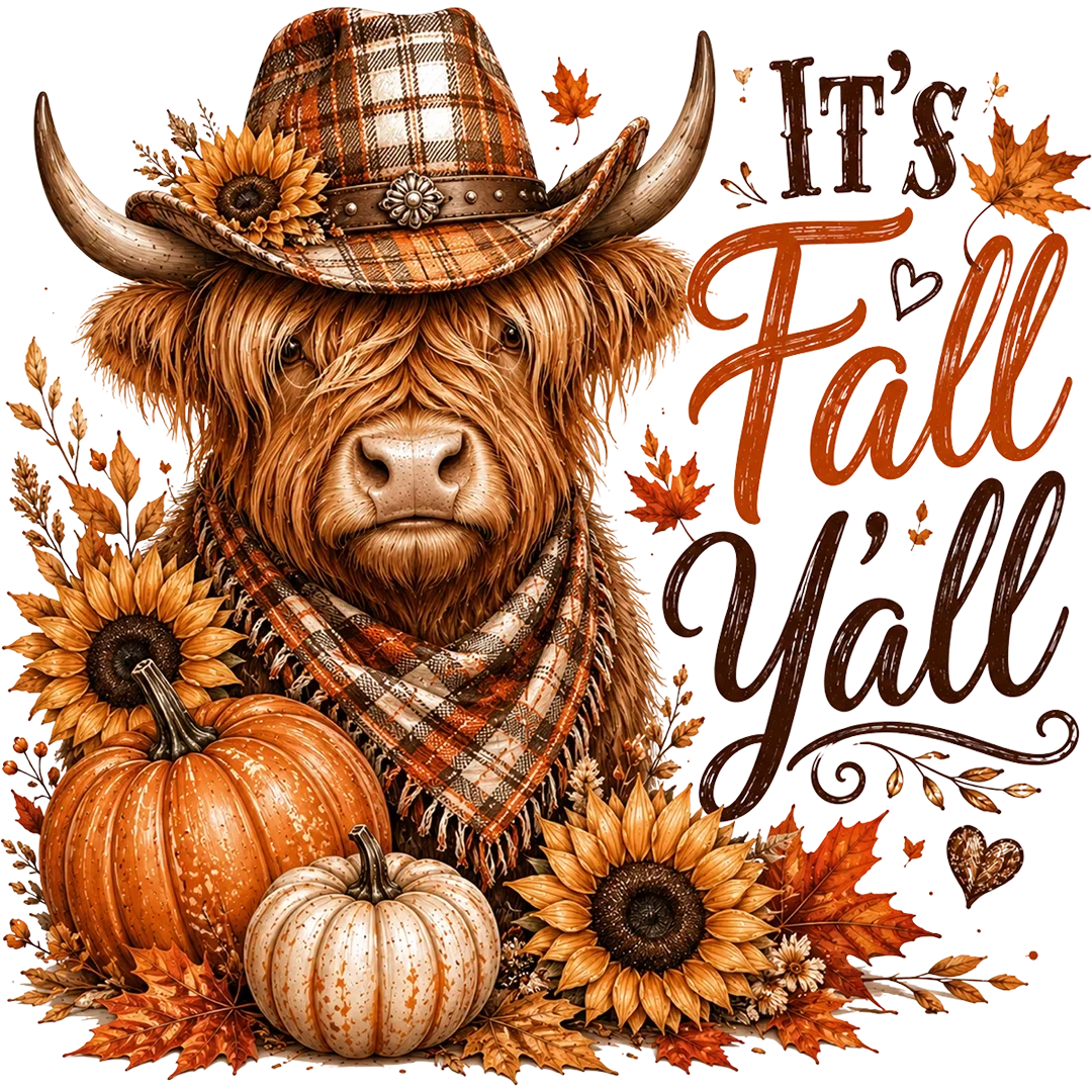 It's Fall Y'all Highland Cow