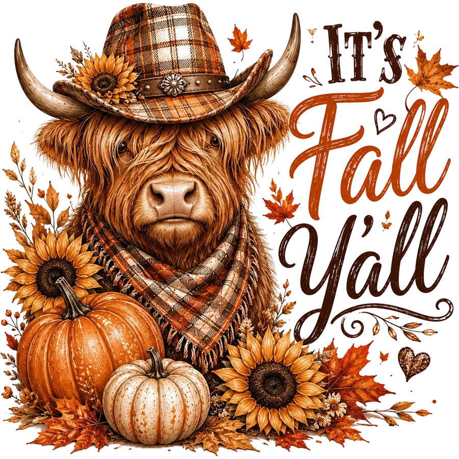 It's Fall Y'all Highland Cow