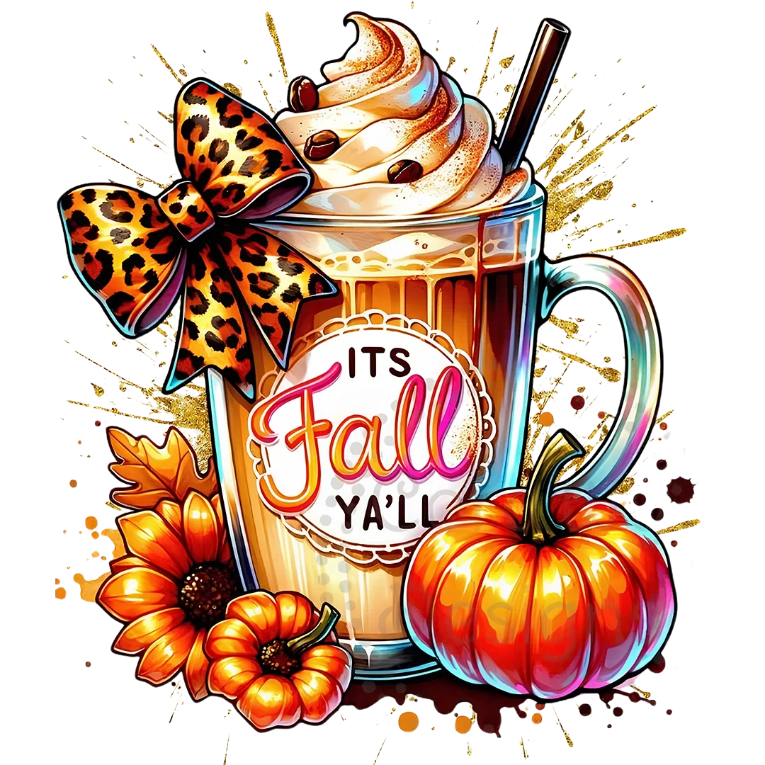It's Fall Y'all Leopard Bow Coffee