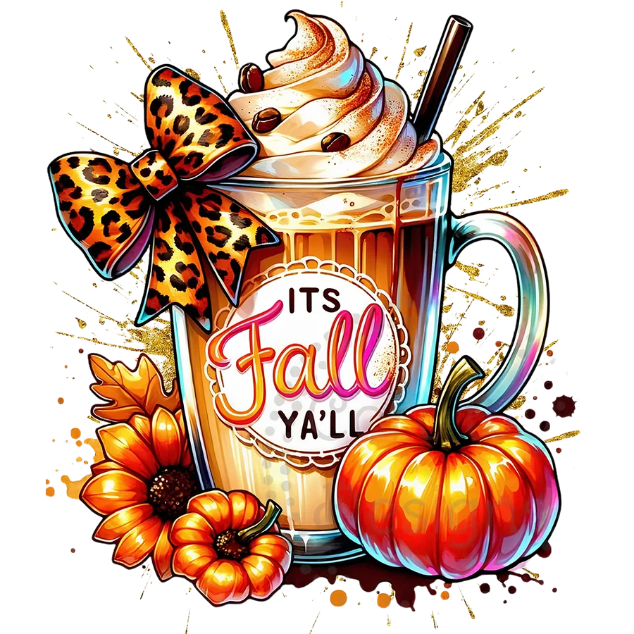 It's Fall Y'all Leopard Bow Coffee