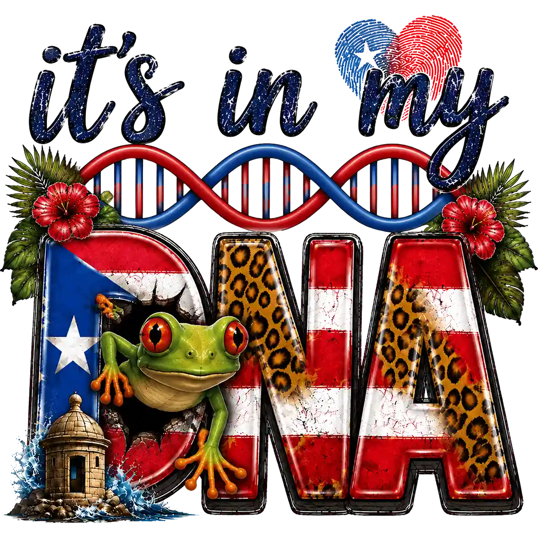 It's in My DNA Boricua Frog