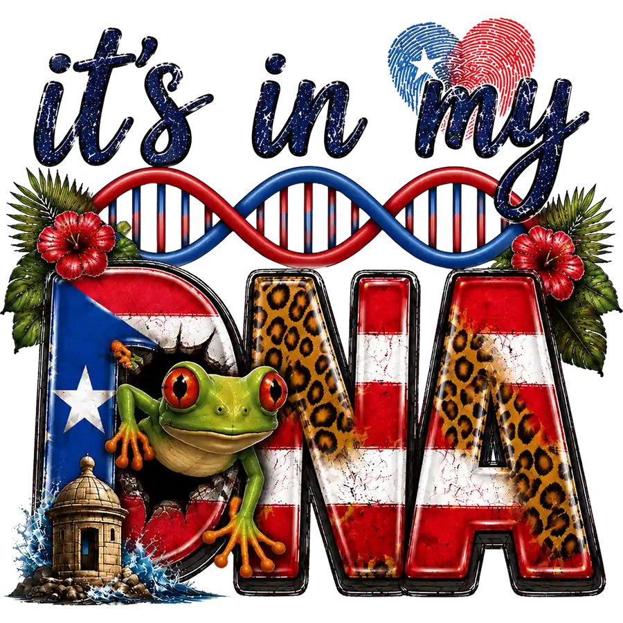 It's in My DNA Boricua Frog