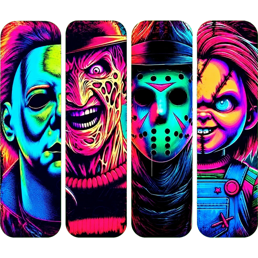 Neon Slasher Face Panel Collage