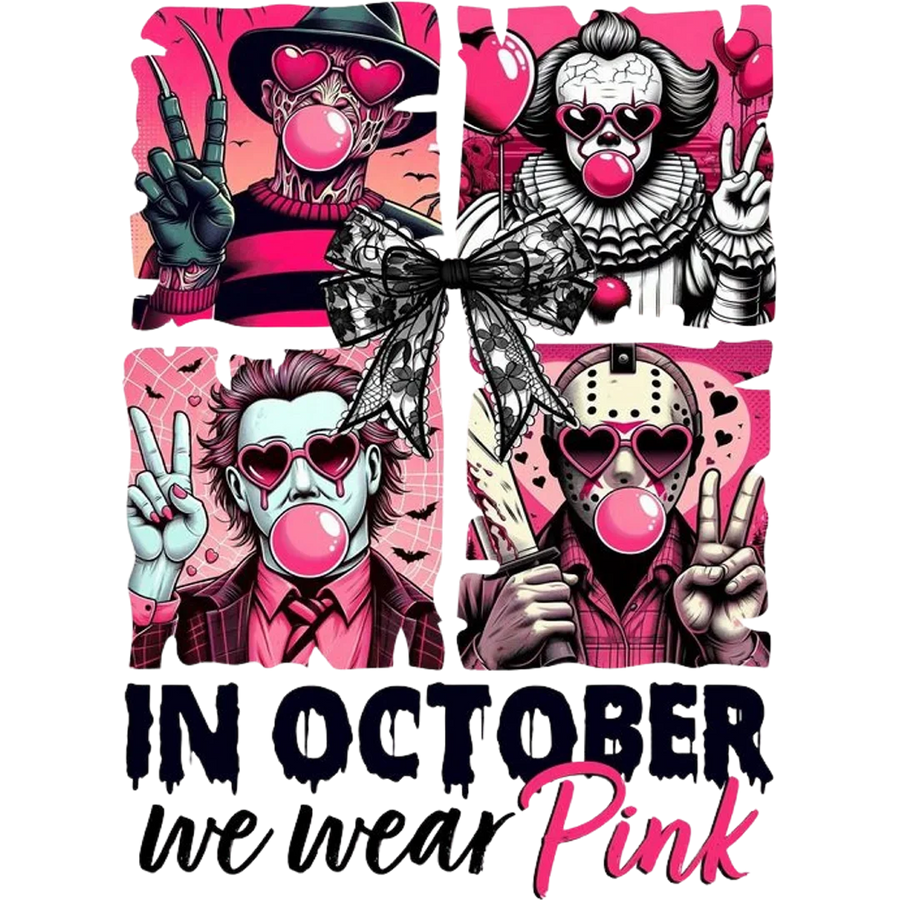 October Pink Horror Bows