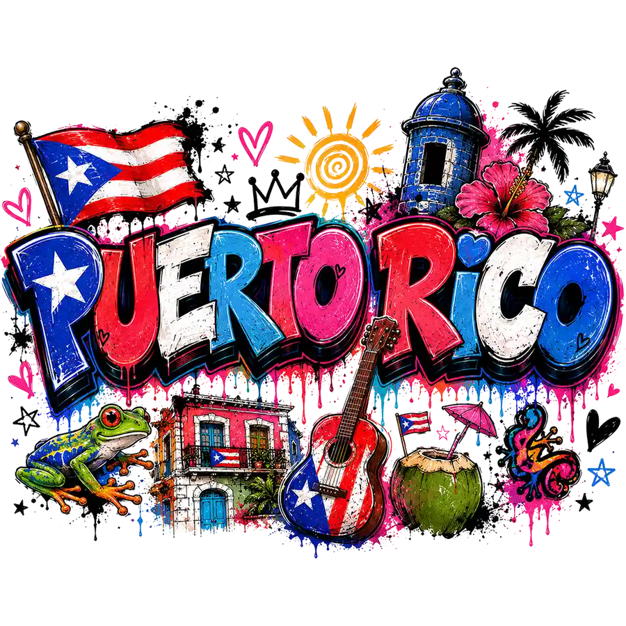 Puerto Rico Colorful Island Collage