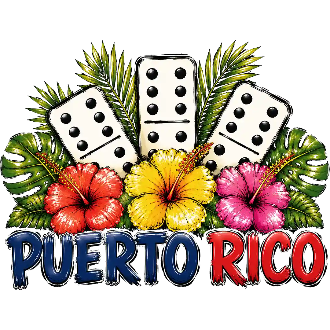 Puerto Rico Dominoes and Hibiscus