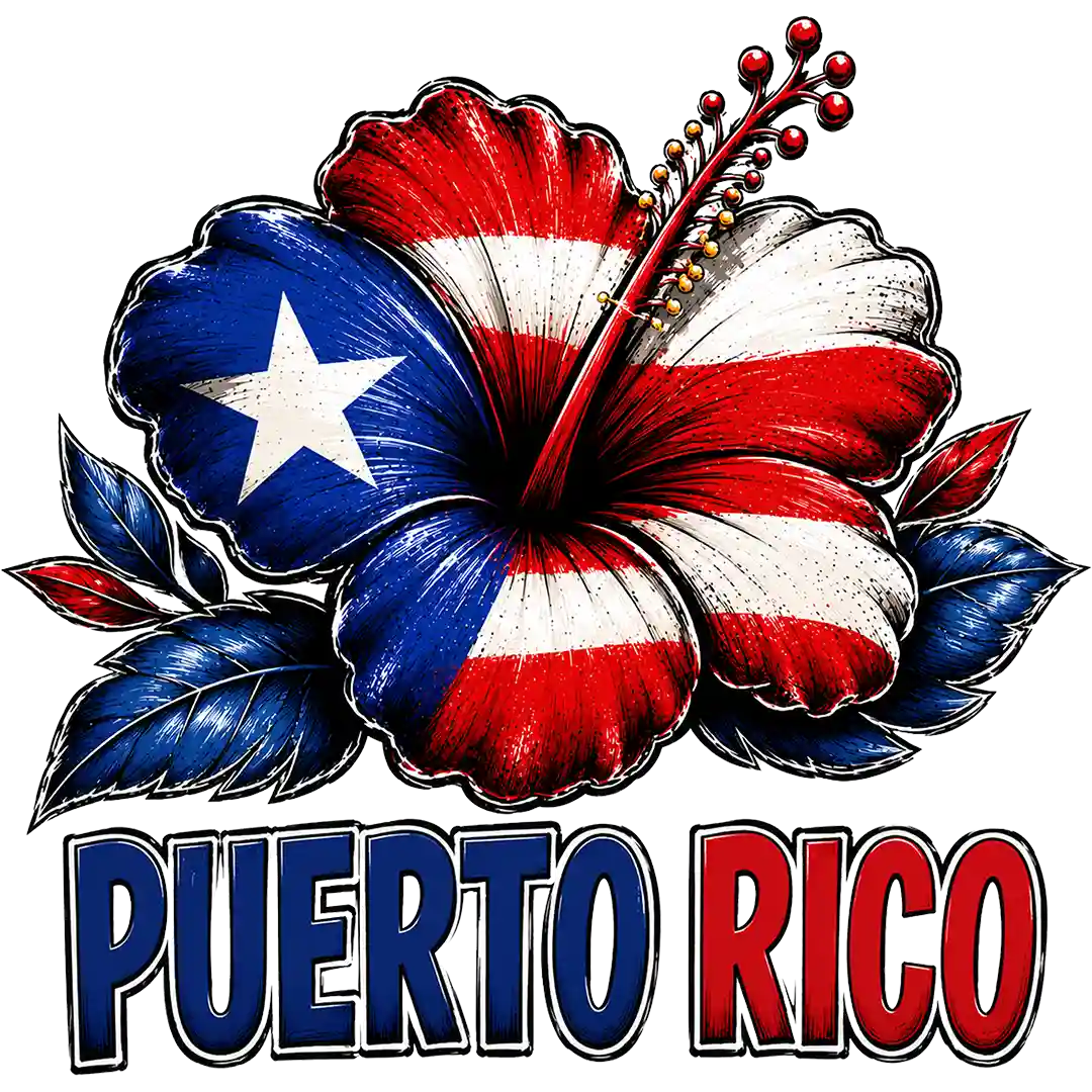 Puerto Rico Flag Hibiscus