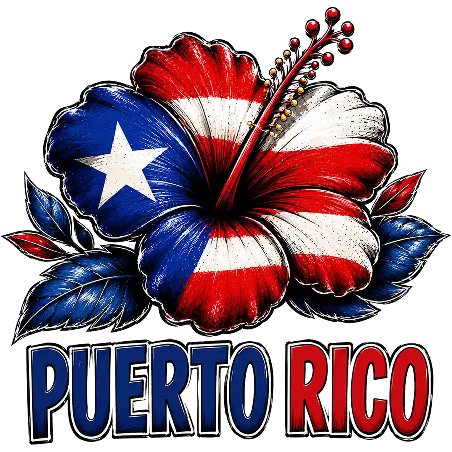 Puerto Rico Flag Hibiscus