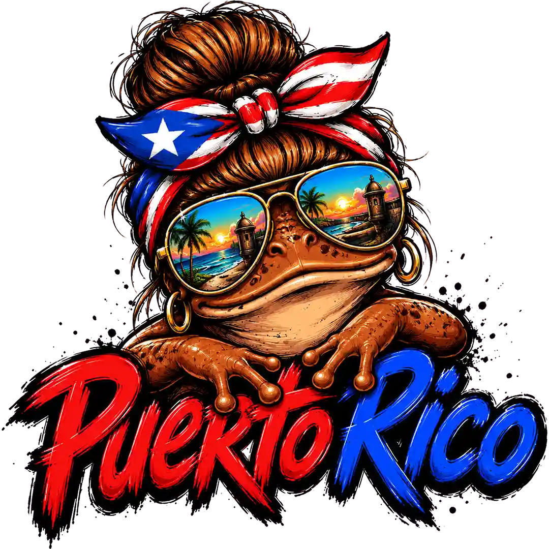 Puerto Rico Frog with Flag Bow