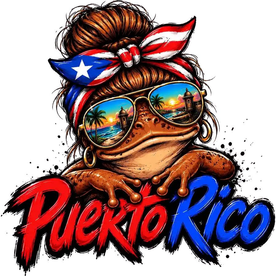 Puerto Rico Frog with Flag Bow