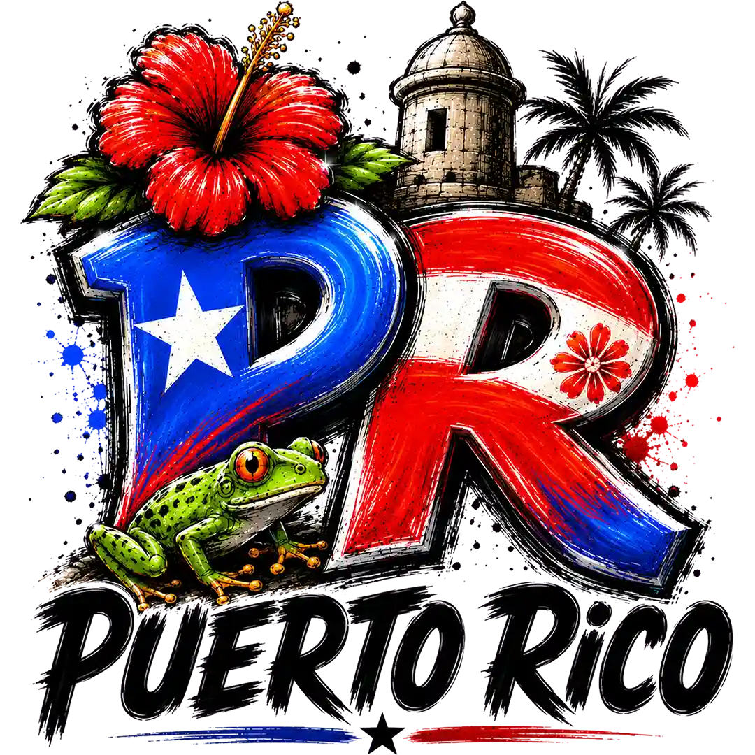 Puerto Rico PR Hibiscus and Frog