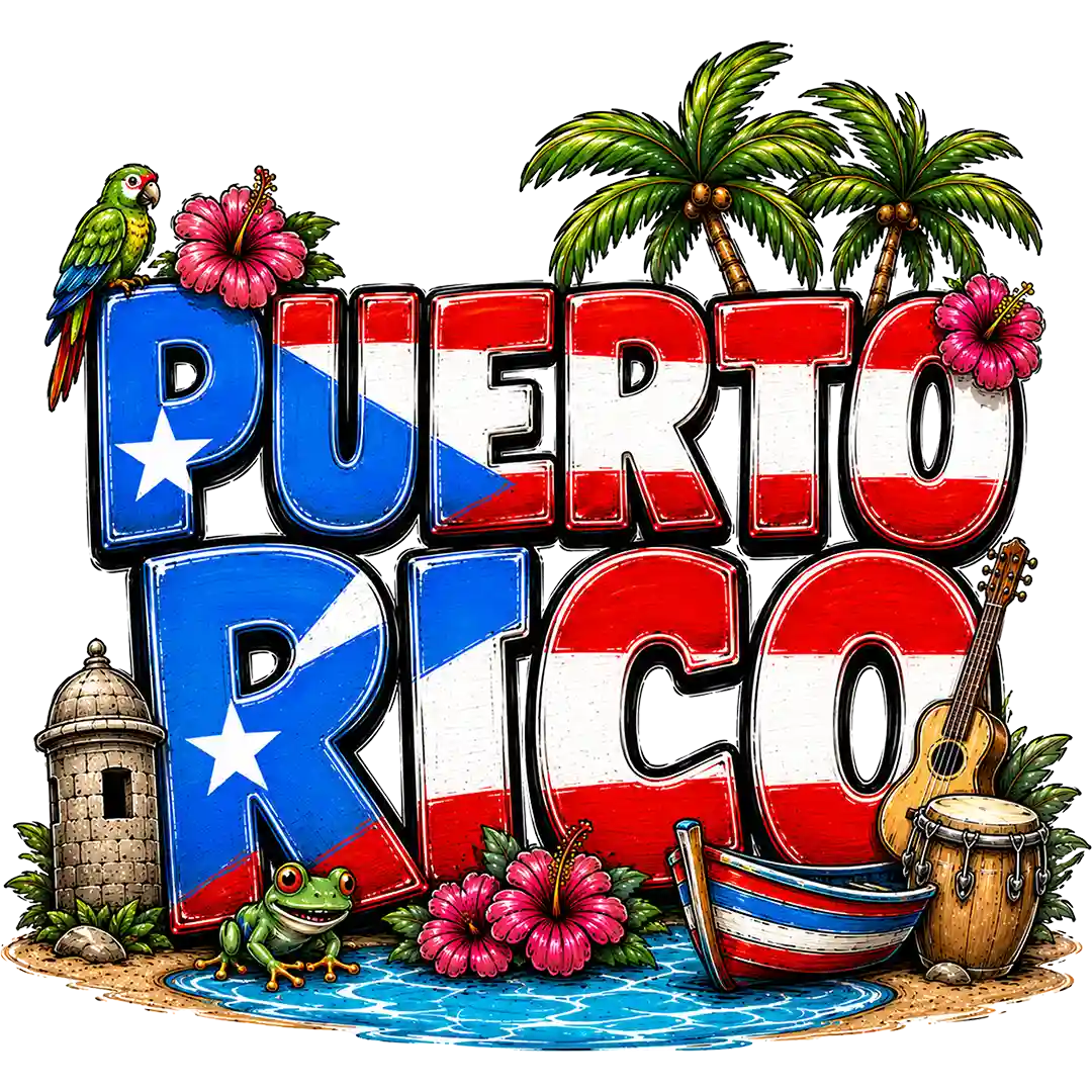 Puerto Rico Tropical Block Letters