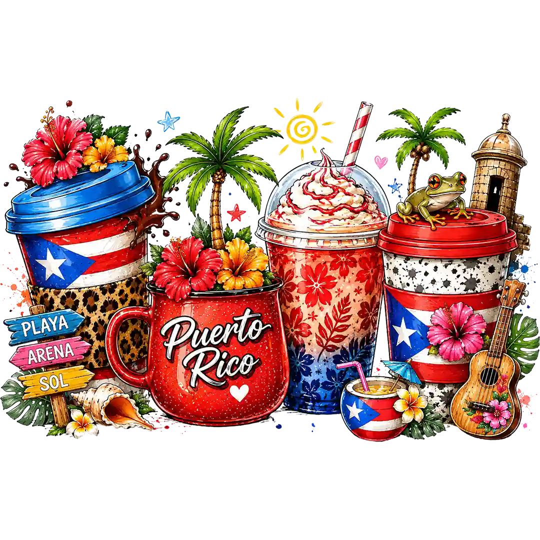 Puerto Rico Tropical Coffee Cups