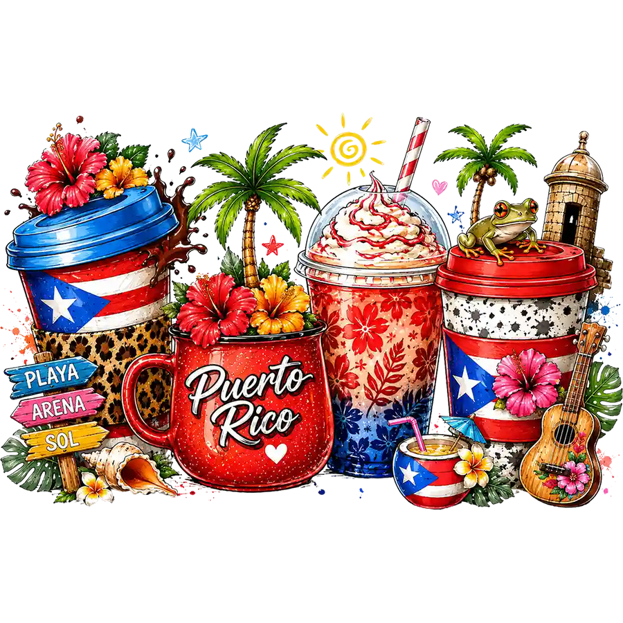 Puerto Rico Tropical Coffee Cups