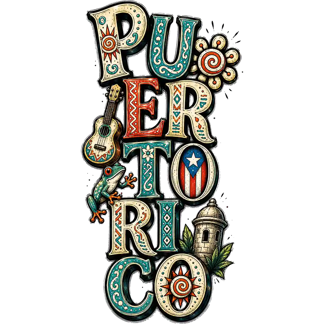 Puerto Rico Vertical Heritage Lettering