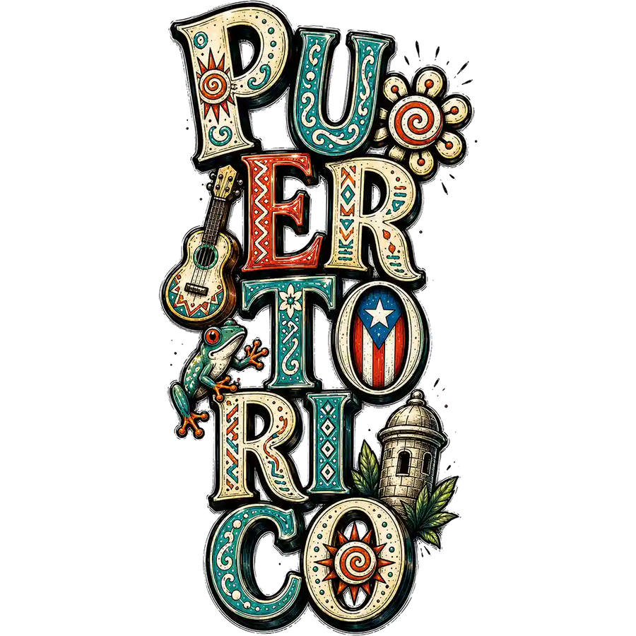 Puerto Rico Vertical Heritage Lettering