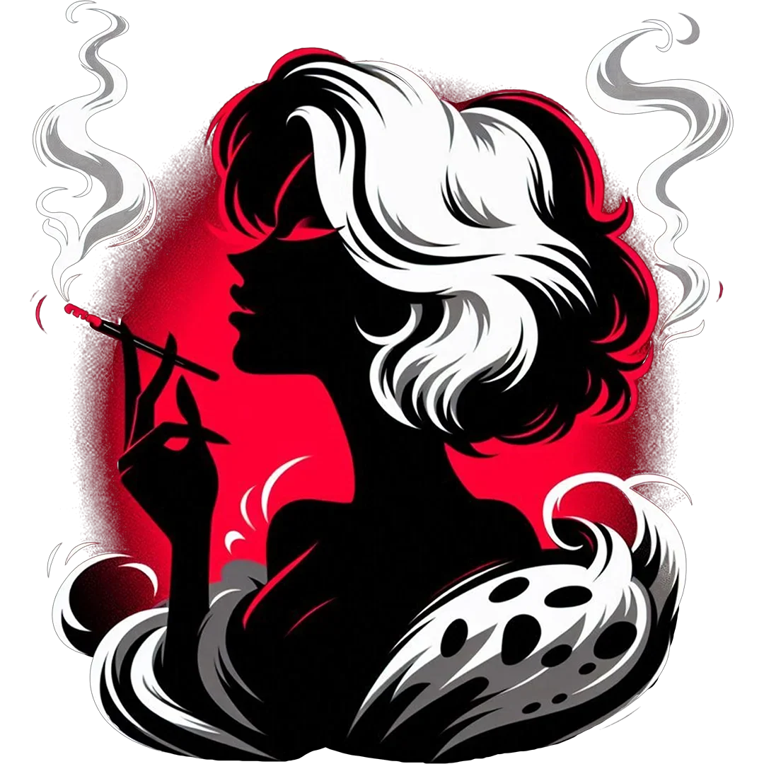 Red Glamorous Villain Silhouette