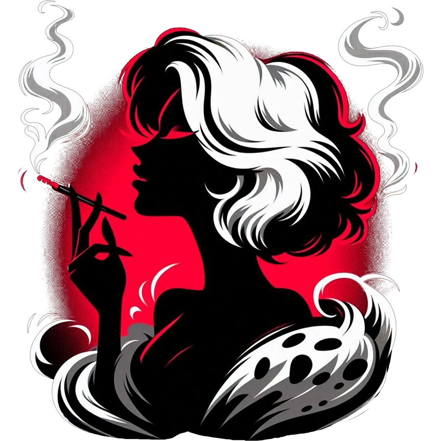 Red Glamorous Villain Silhouette