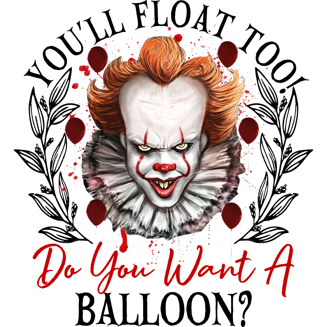 Sewer Clown Red Splash premade DTF transfer design