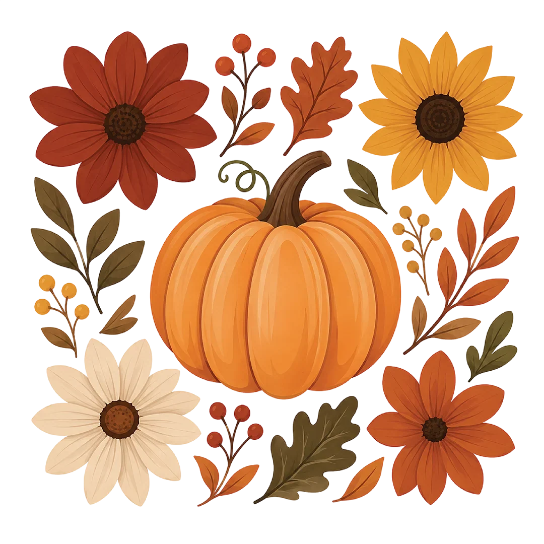 Simple Fall Pumpkin Floral