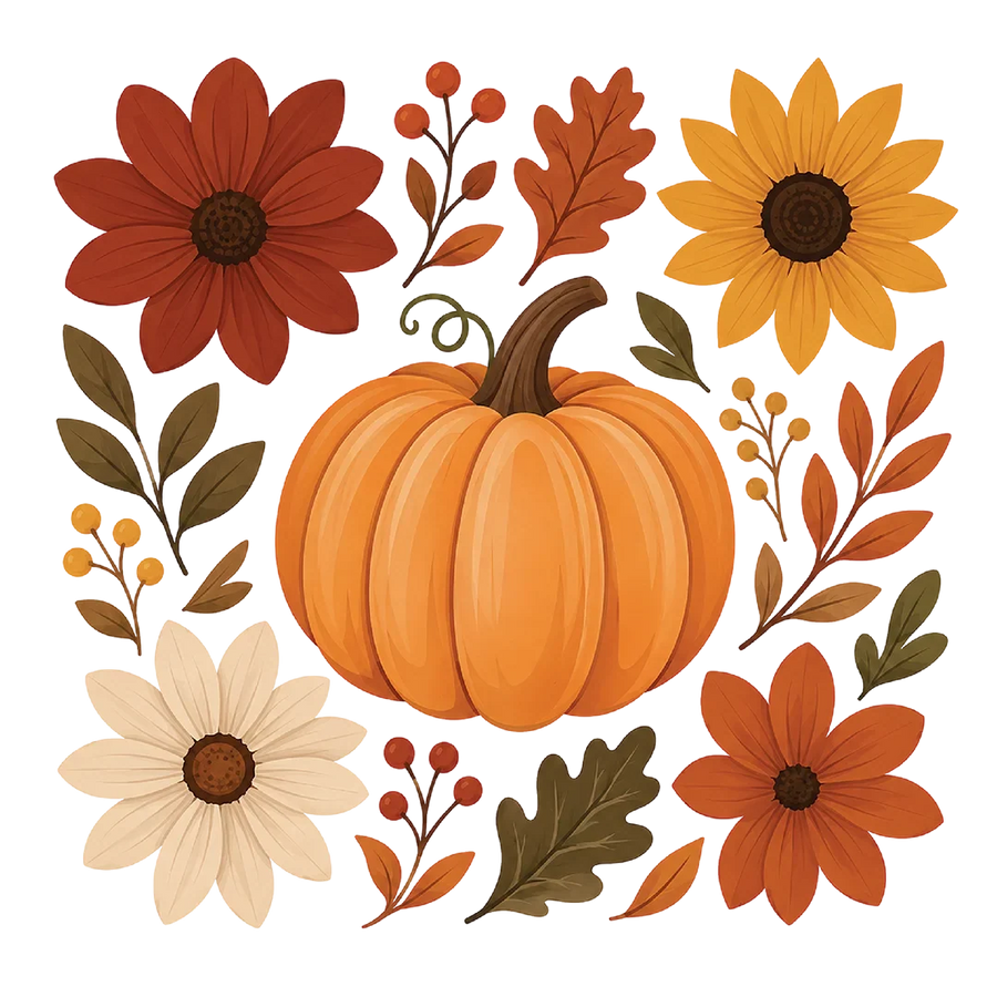 Simple Fall Pumpkin Floral
