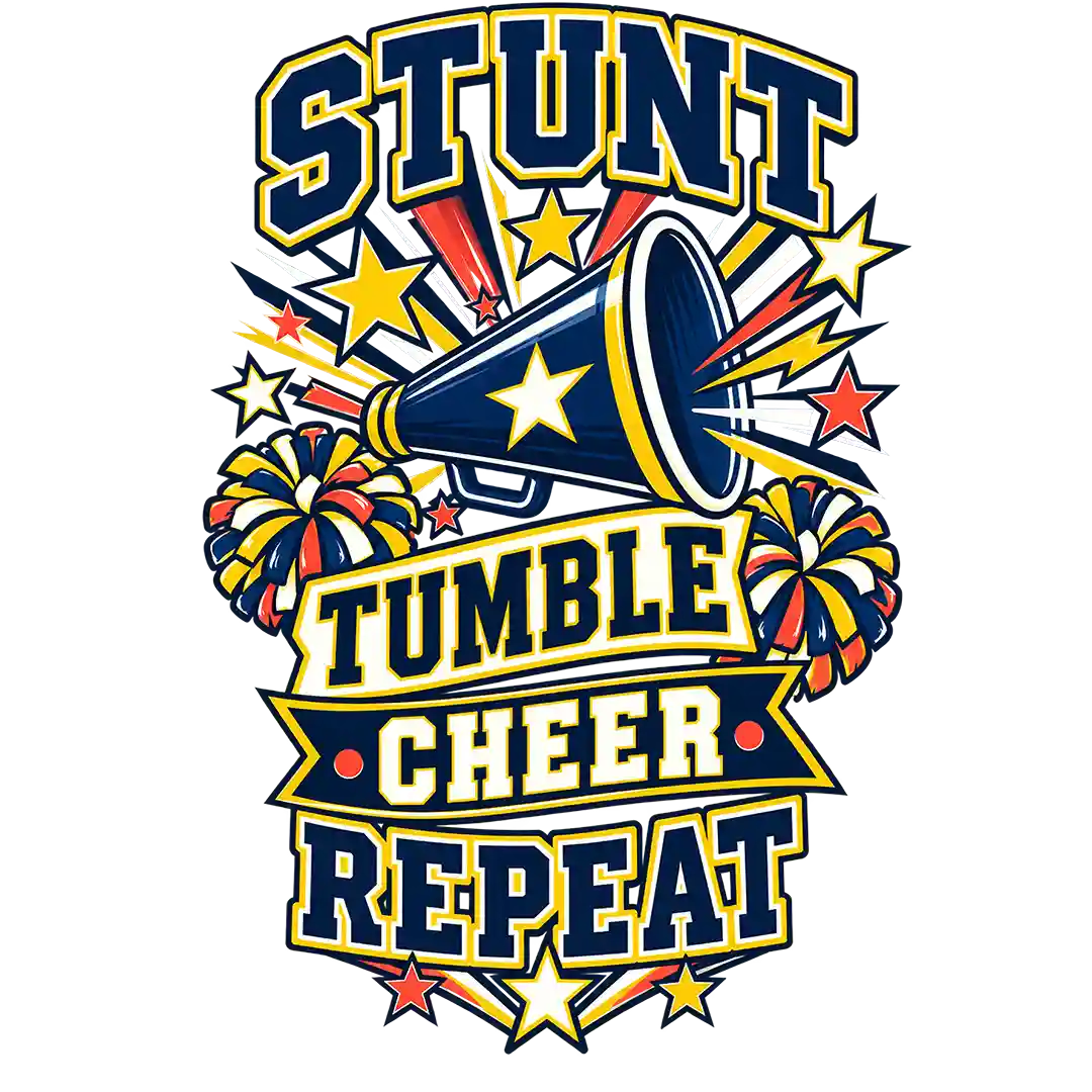 Stunt Tumble Cheer Repeat Classic Burst