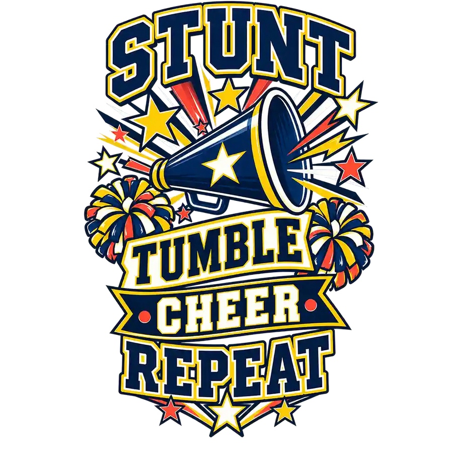 Stunt Tumble Cheer Repeat Classic Burst