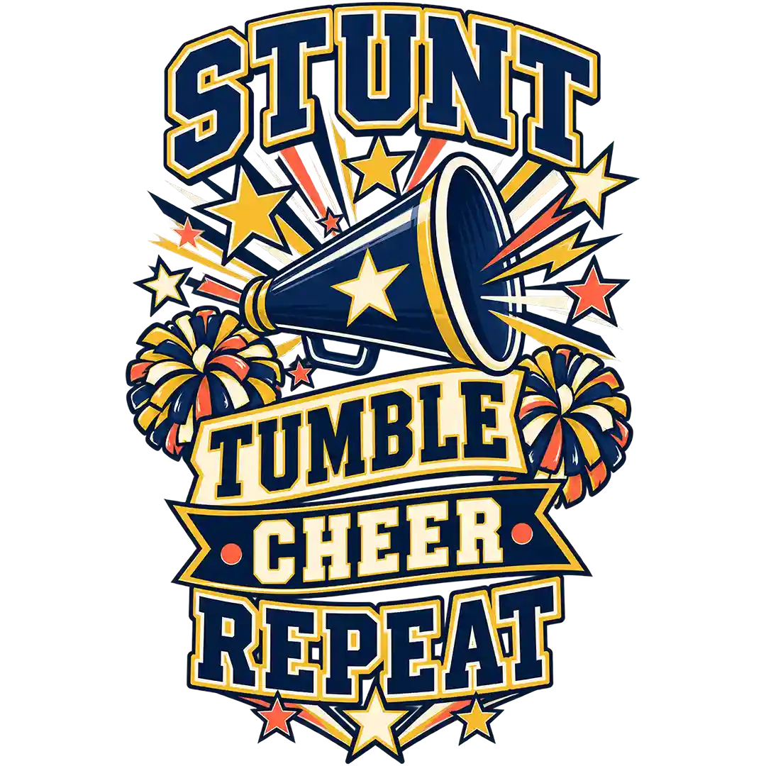 Stunt Tumble Cheer Repeat Varsity Burst