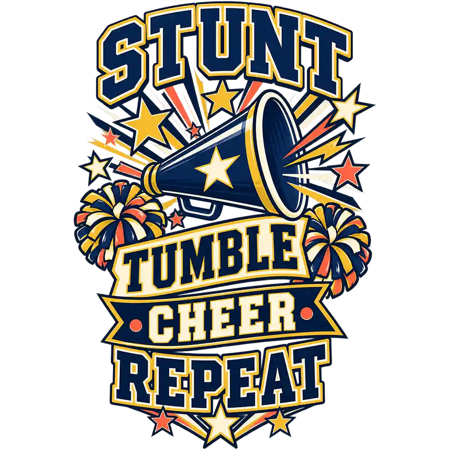 Stunt Tumble Cheer Repeat Varsity Burst