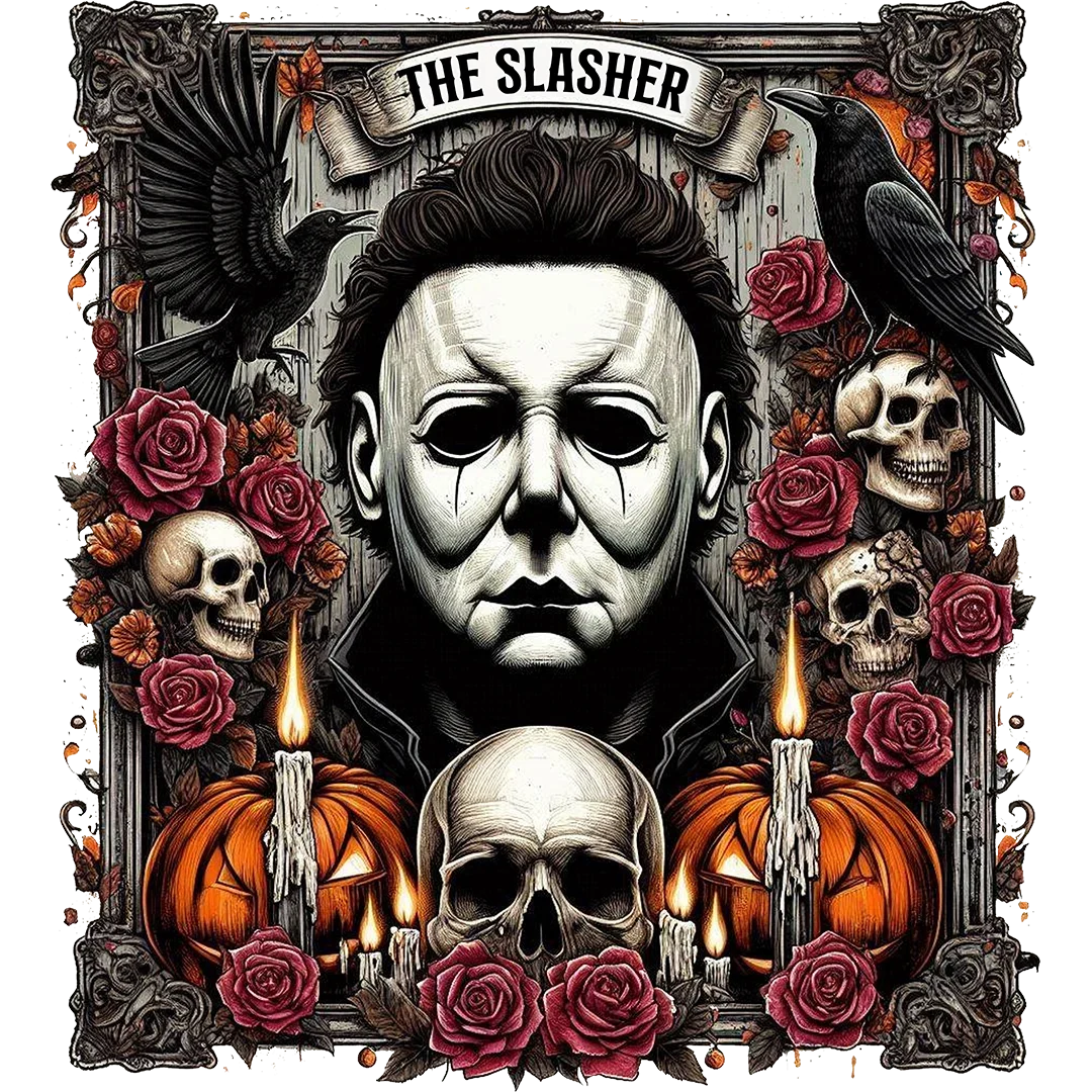 The Slasher Gothic Silent Mask premade DTF transfer design