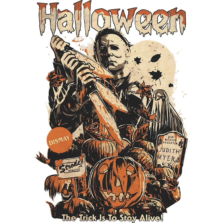 The Trick Is to Stay Alive Slasher Collage