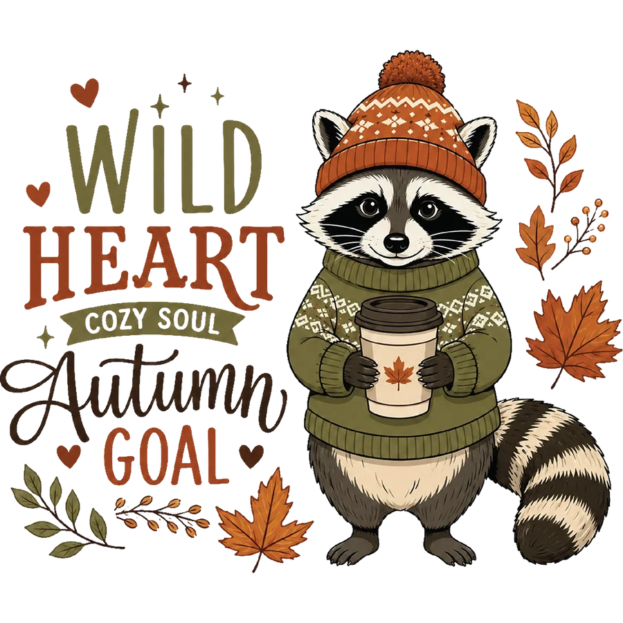 Wild Heart Cozy Soul Raccoon