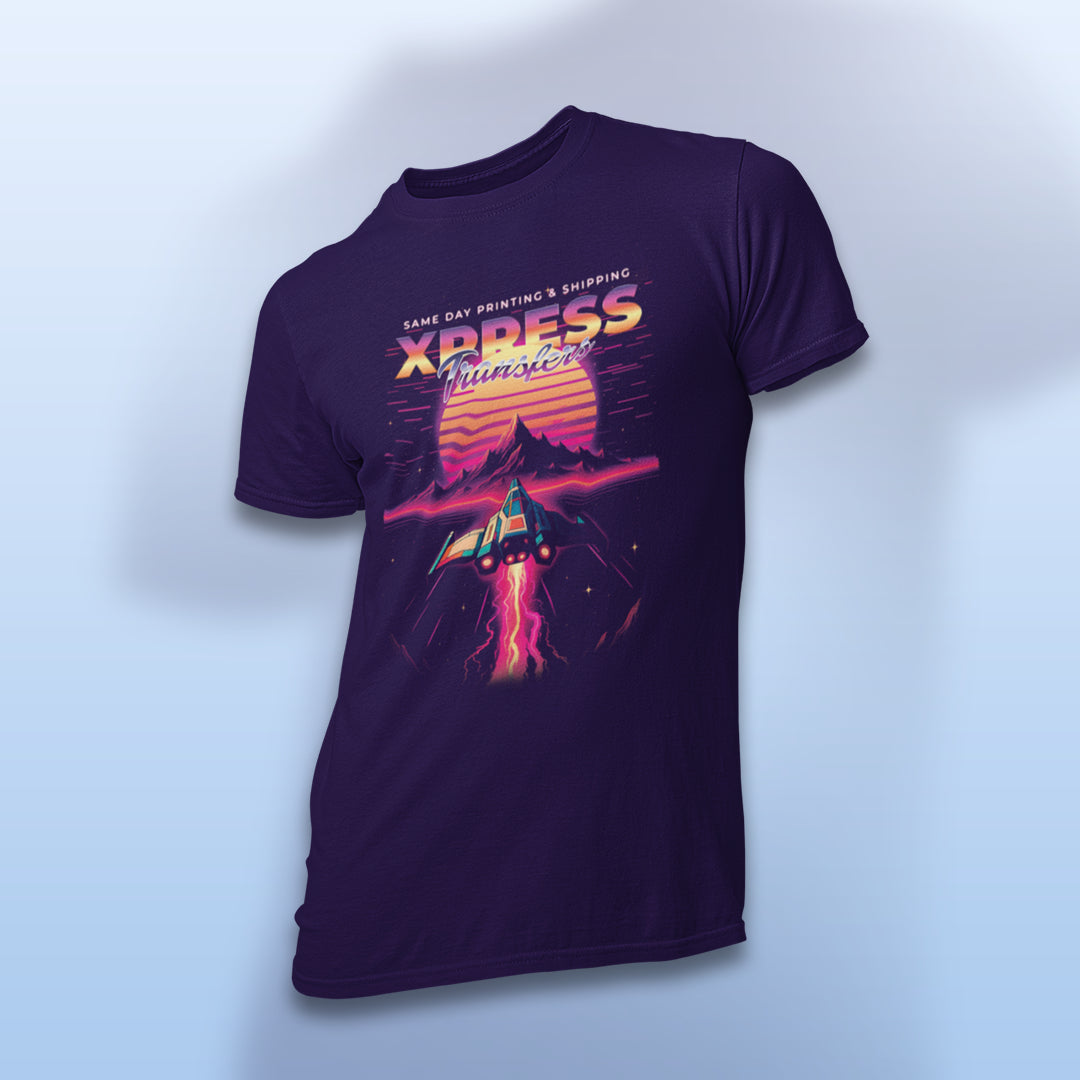 Black shirt featuring a vibrant full-color DTF transfer